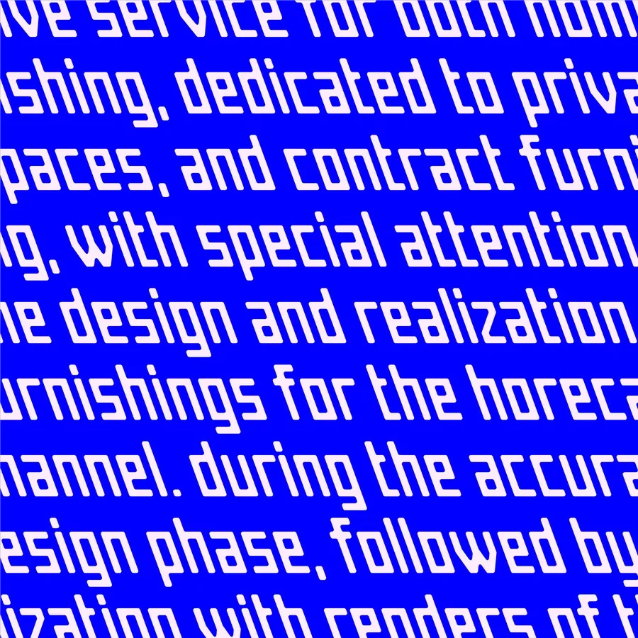 Giancarlo Tosoni – custom slanted typeface design expressing the blend of tradition and innovation.